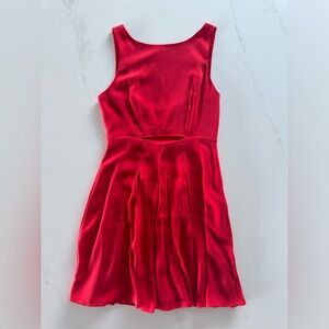Rebecca Minkoff 100% Silk Red Cutout Mini Dress